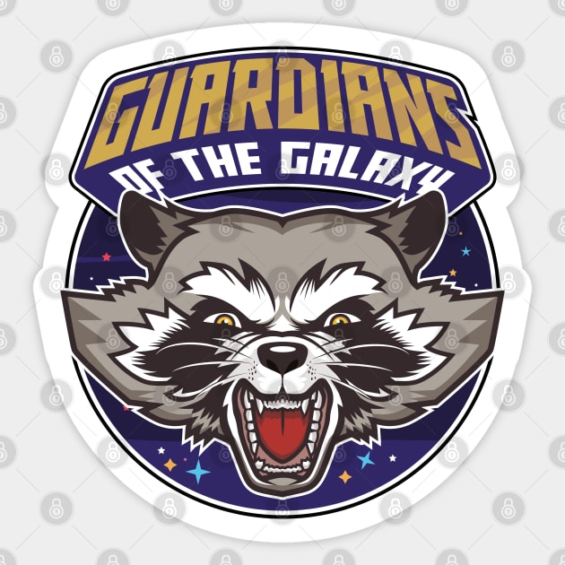 Rocket raccoon guardians Sticker by redwane